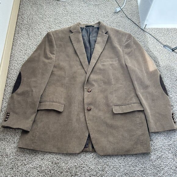 Vintage Ralph Lauren Light‎ Brown Velvet Thick Corduroy Blazer Jacket Sport Coat